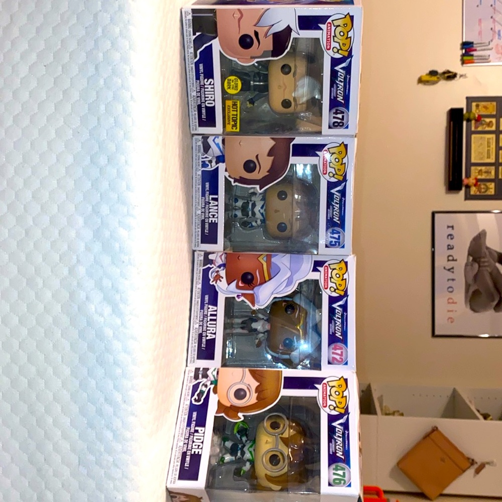 Bundle of 4 Voltron Funko Pop, Shiro, Allura, Pidge, and Lance